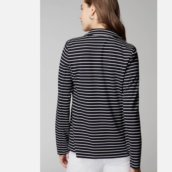 J. Jill Wearever Collection Navy Striped Blazer - Picture 6 of 10